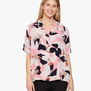 Masai Copenhagan Short Sleeve Geo Abstract Print Button Down Shirt Size Small